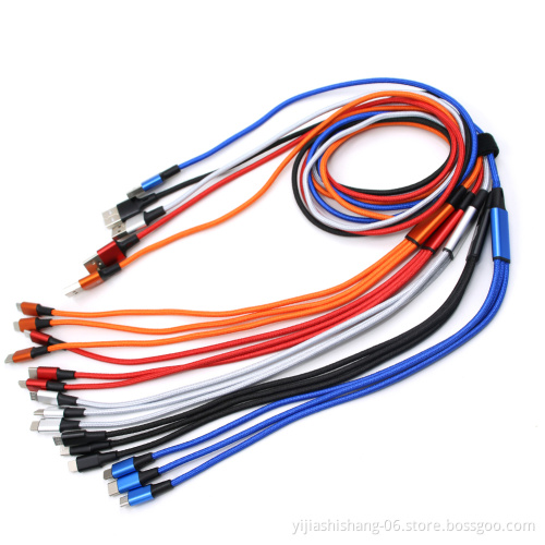 1m length nylon braided quick charging cable 2.4a fast charging  cords mobile phone charger cable